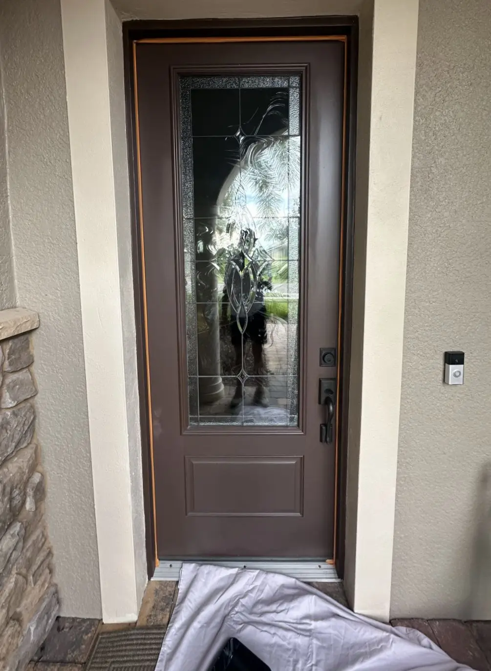 A front door in Del Webb, Lakewood Ranch, before